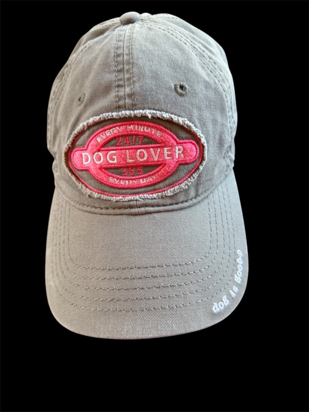 Dog Lover Embroidered Khaki Baseball Cap